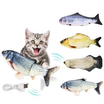 Elektronske Igrače Mačke 3D Ribe Električni USB Polnjenje Simulacije Mahajoč Premikanje Rib Igrače za Hišne Mačka Interaktivni juguetes par gatos