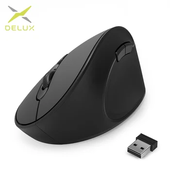 Delux M618SE 2.4 G Wireless Mouse Ergonomska Navpično Miško Gaming 6 Gumbov, 1600 DPI Optična Urad Računalnik Miške Za Prenosni RAČUNALNIK