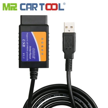 ELM327 V1.5 USB Plastičnih OBD2 Avto Auto Diagnostično Orodje, OBD 2 Kabel Adapter BREST 327 Vmesnik OBDII CAN-BUS Optičnega bralnika NI FT232RL Chi