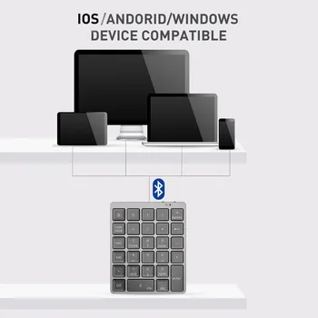 Bluetooth Številčno Tipkovnico prinaša dobička Tipkovnica z USB Hub Razdelilnik Aluminijeve Zlitine Kritje Za Android telefon, Ipad, Macbook Windows