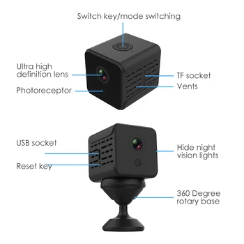 A12 Mini Home Security IP Kamera Brezžična 1080P video nadzorna Kamera Noč Različica Cam m/Magnetni Nosilec za IOS Android APP
