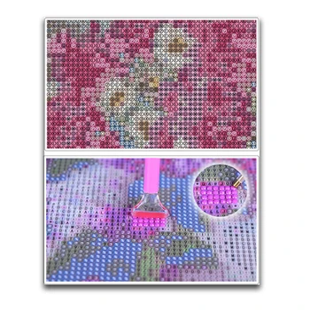 Celoten Kvadratni 5D DIY Diamond vezenje Navzkrižno šiv Lepo cvetje Celoten Krog Diamond slikarstvo lotus Diamond mozaična krajina
