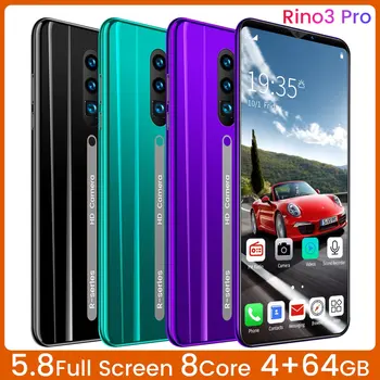 Rino3 Pro Za 5,8-Palčni Zaslon, Android Telefon Vijolično Kaplja Vode Zaslon Pametnega telefona Barva Mobilni Telefon Kul Obliko Moda dropship