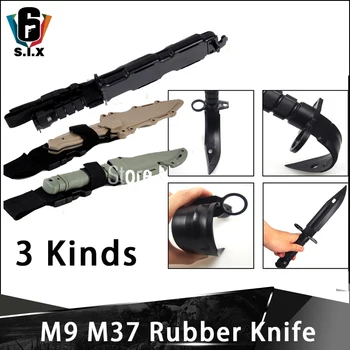Preživetje Taktično Pravi Boj Boj Za Taktično Usposabljanje M9 Gume Bayonet Z Plastični Tulec, M37 141 Nož Cosplay Igrače