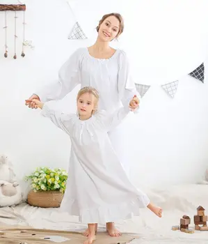 Družina Oblačila Mama, Hči Svoboden Nightgown XL Risanka Dolg Rokav Noč obleke Dekle Ujemanja Obleke