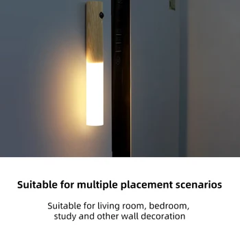 2021 LED Ponoči, Svetlobni Senzor Fotoobčutljivih Senzor Brezžični USB Zaklepanje Vrat, Svetlo Noč Svetloba namizne Svetilke Postelji Omaro Stenska Svetilka