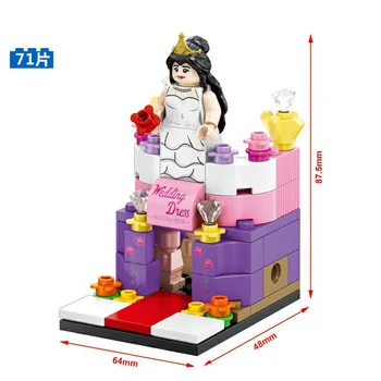 Mini Street Scene Trgovina na Drobno Miniaturne Zgradbe Blok Opeke Izobraževalne Cafe Mcdonald Apple 3D Model Igrače za Legoinglys