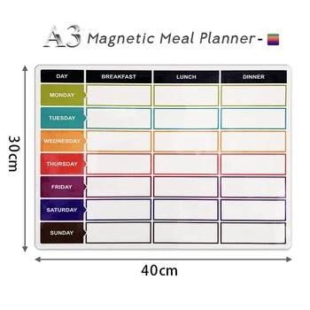 Nove Magnetne Obrok Načrtovalec A3 Suho Brisanje Dnevni Koledar Tabla Hladilnik Magnet 30*40 cm Prilagodljiv Bela oglasna deska Za Kuhinjo