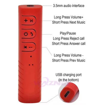 3,5 mm Jack Clip-on Brezžična tehnologija Bluetooth Sprejemnik Mini Bluetooth komplet Audio Glasba z Mic adapter za Slušalke, Zvočnik 100set