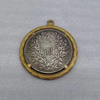 Kitajski antično bronasto zbirka srebrna dolar srebrni kovanci Yuan Datou, srebro dolar z mejo, naključno eno