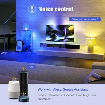 12W E27 WiFi Smart Žarnica 2700-6500K RGB+Cool White+Topla Bela Pametnega Doma Žarnice Delo S Siri Dohome Doma Alexa Google Assisitant