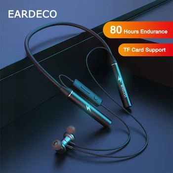 EARDECO 80 Ur Vzdržljivosti Bluetooth Slušalke Bas Brezžične Slušalke z Mikrofon Stereo Neckband Slušalke Čepkov Športne Slušalke
